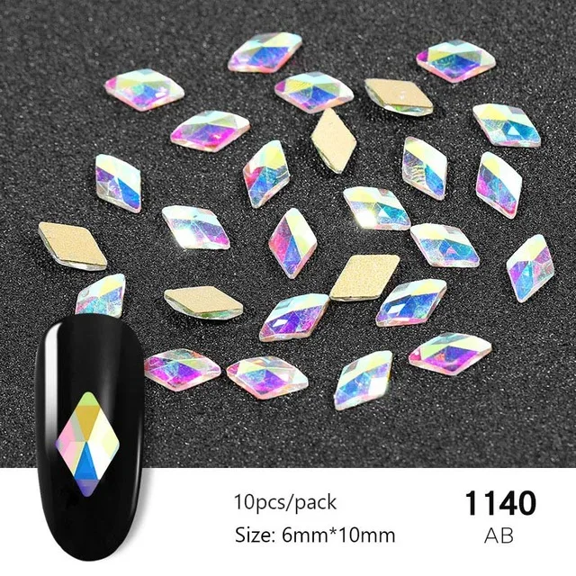 3D Стразы для дизайна ногтей с плоской задней стороной, цветной алмазный камень для украшения ногтей, сделай сам, маникюр, 3D Стразы, драгоценные камни, 10 шт. 020 - Цвет: 9