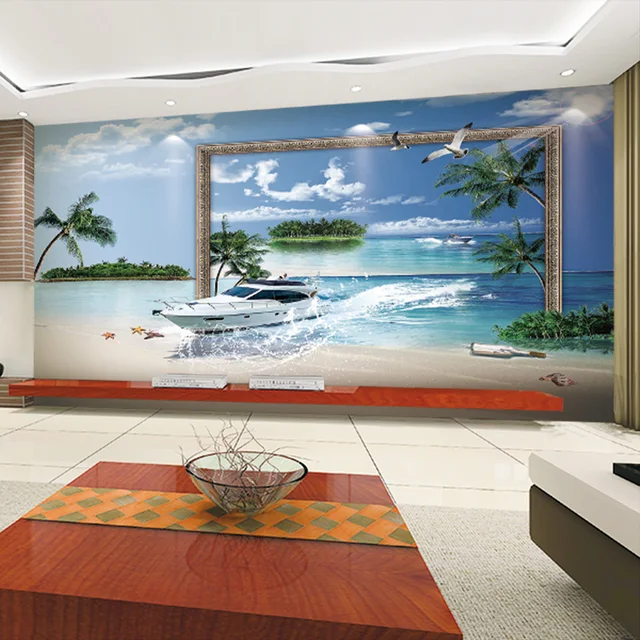 3D photo wallpaper Gabbiano Beach Paesaggio murales camera da letto ... 3D photo wallpaper Gabbiano Beach Paesaggio murales camera da letto ...