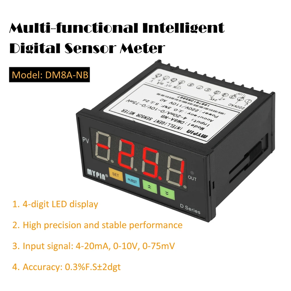 Интеллектуальный цифровой датчик, светодиодный датчик давления, тестер сопротивления тока 0-75 мВ/4-20 мА/0-10 в