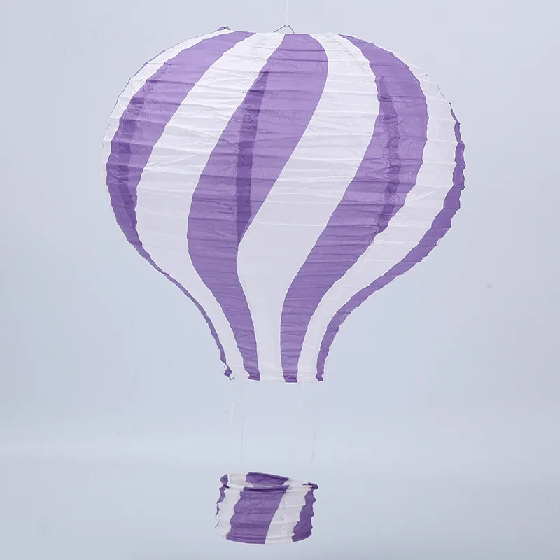 30cm 40cm hot air balloon chinese lantern rainbow heart striped printed lampion babyshower birthday wedding party decorations - Цвет: Purple Lollipop