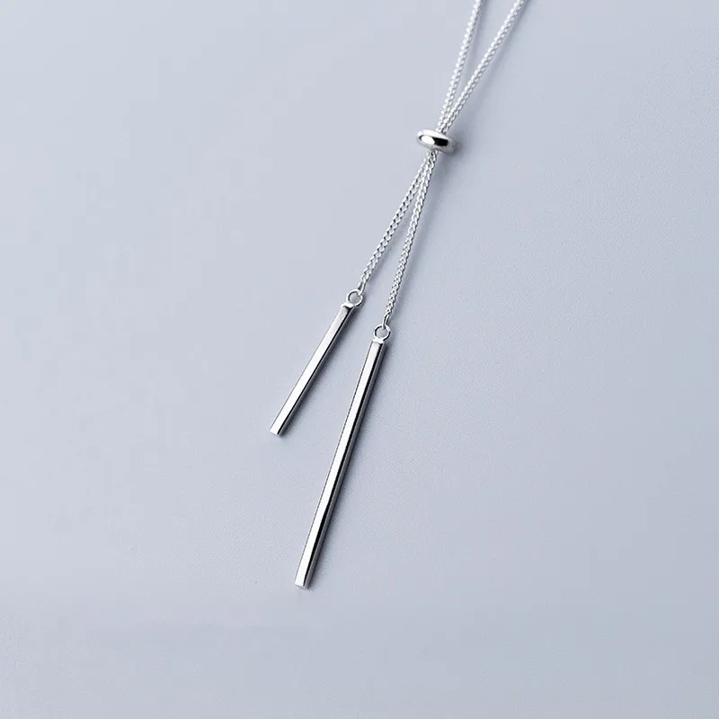 Настоящее серебро, 925, хорошее ювелирное изделие, Геометрическая подвеска на удачу и ожерелье из бисера, Лариат "y", длинный свитер, GTLX1843