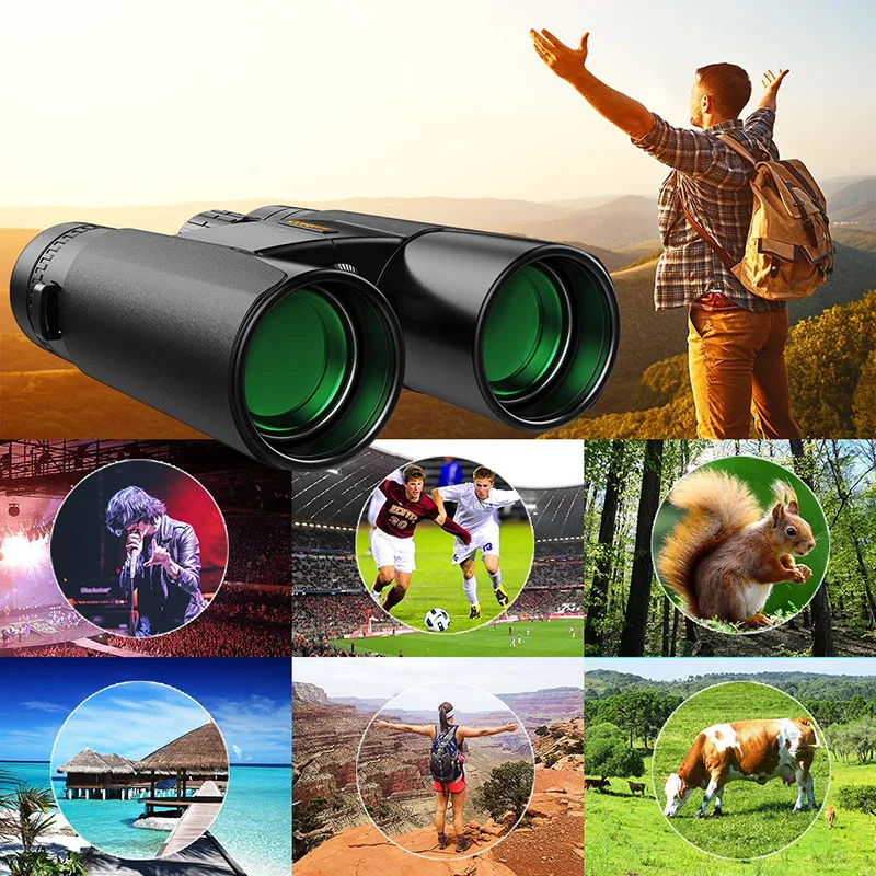 Binoculars For Adults 12x42 Low Night Vision Telescopes Cell Phone Photography Adapter Bird Watching Hunting Camping Travelling (1)