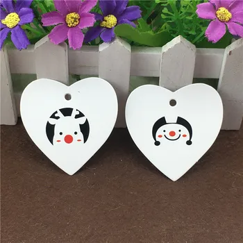 

100Pcs/Lot 6x6cm Festive Hang Tags With Snowflake And Heart Shape Printed On Elk And Smiley Favor Christmas Product Paper Cards