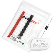 20 шт) tvs-диоды 1.5KE33A 1.5KE33 1500 Вт 33 в DO-201AD(DO-27) Однонаправленный канал 1500 Вт 33 вольт