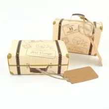 Новинка 10 комплектов Новинка Мини Вояж чемоданная форма коробка шоколадных конфет упаковка коробка для свадебного подарка с картой сувениры для вечеринки ко дню рождения