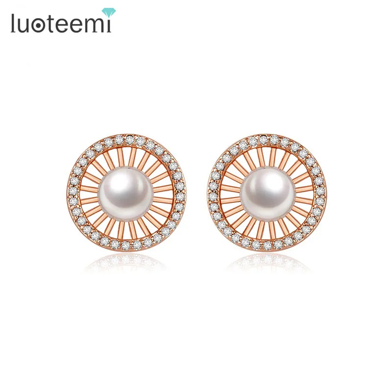 Luoteemi Новое Поступление Имитация Ювелирные изделия из жемчуга заявление Круглый Стад Серьги для Для женщин Partry свадебный подарок с фабрики