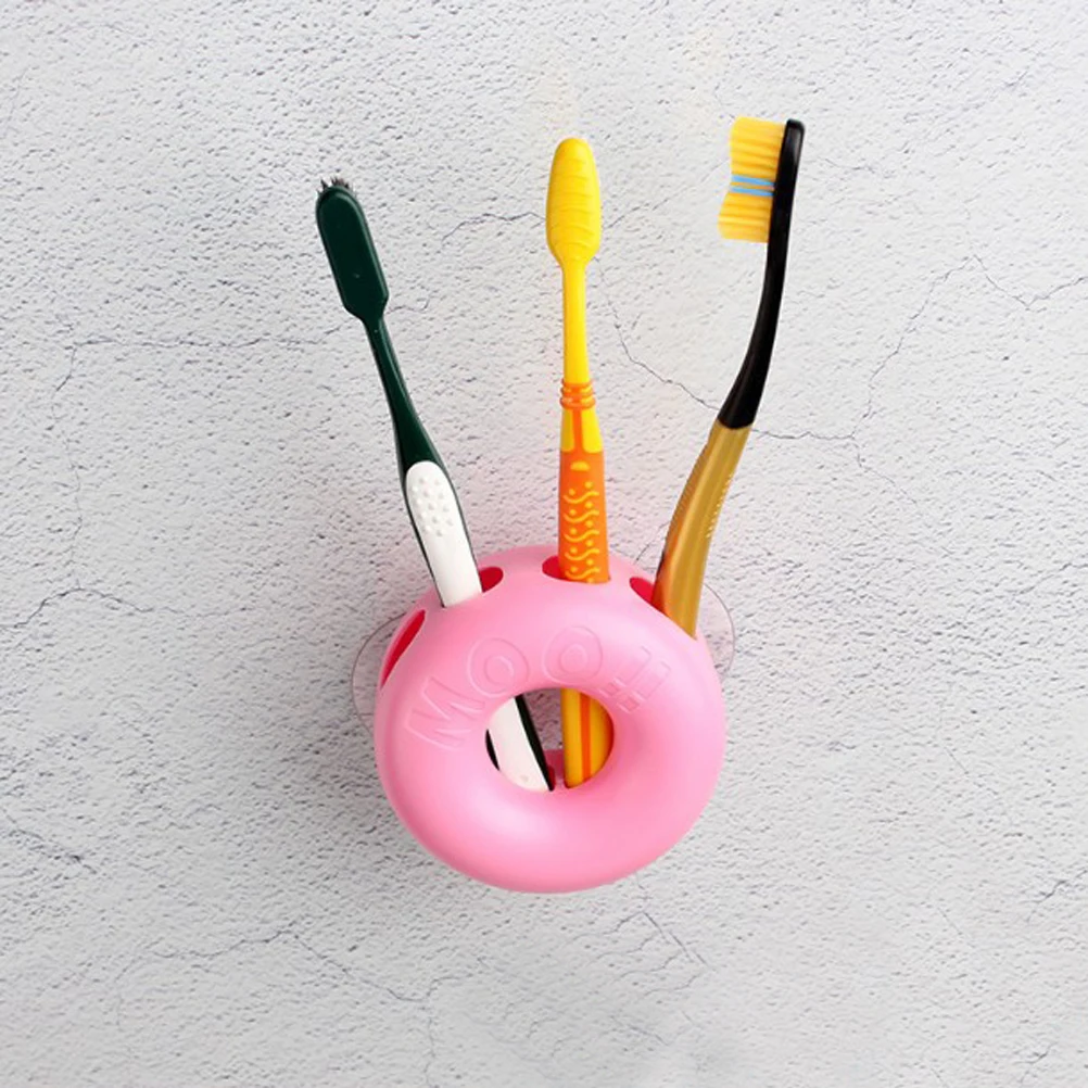 Toothpaste Holders Doughnut Wall Suction Cup Mount Toothbrush