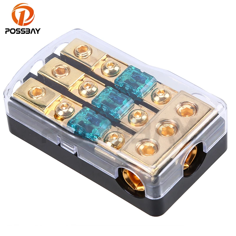 

POSSBAY 30A/60A/80A/100A/150A Car Audio 1 In 3 Ways Out Distribution Block Fuse Holder For 12V-24V Boat Vehicles Amplifier