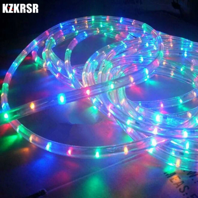 

KZKRSR Solar Rope Rainbow Tube Led String Strip Fairy Lamp Outdoor Garden Christmas Party Decor Waterproof Lights 7M 50 LED