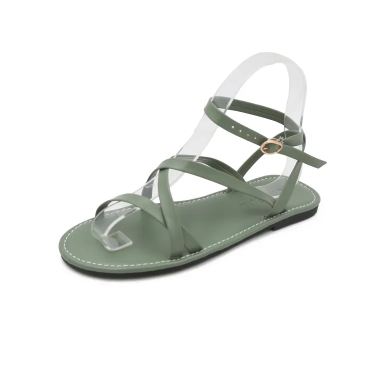 Beige Heeled Sandals Flat Summer Shoes Woman Strappy Heels All-Match Slippers Cross Crocs-shoes 2019 Women's Black Flower Lace