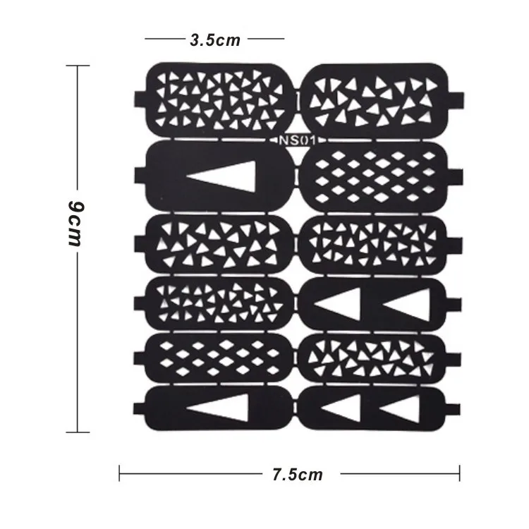 10 шт./компл. многоразовый штамп-печатка DIY дизайн ногтей, полый шаблон печать наклеек трафарет руководство макияж ручная роспись креативный шаблон