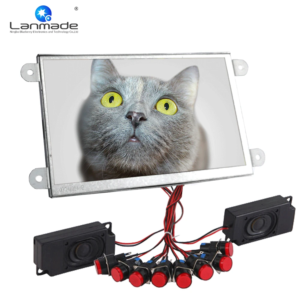 

Open frame with red plastic push button full hd digital signage