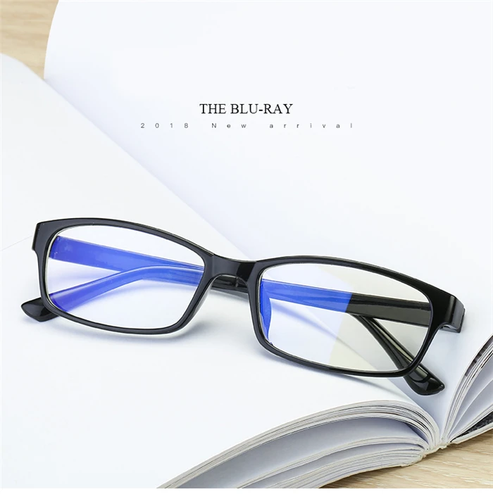 0-0,5-1-1,5-6. 0 готовой близорукость очки Для женщин Для мужчин Anti-Blu-ray черный прозрачный каркас с коротким-очки для коррекции зрения со степенью
