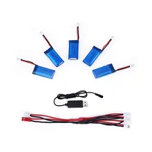 Eboyu (TM) 5 шт. x 3.7 В 500 мАч 25c lipo Батарея w/2-5 USB Зарядное устройство для SYMA x5c hubsan UDI 816a Радиоуправляемый квадрокоптер