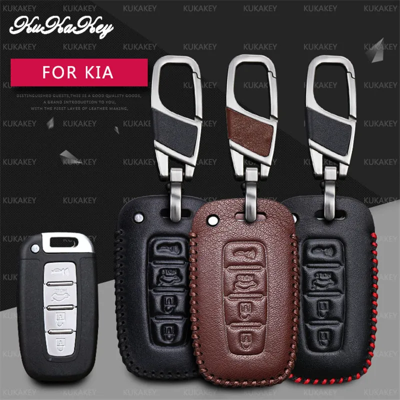 KUKAKEY Remote Smart Car Key Case For KIA K5 Sportage R Sorento Leather