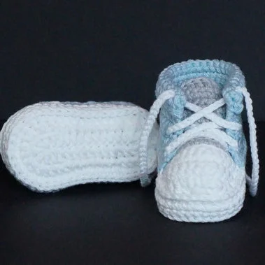 QYFLYXUEHandmade Детские Девочки Мальчики крючком кроссовки пинетки для малышей вязаная спортивная обувь мягкая подошва домашняя повседневная обувь Хлопок - Цвет: 3