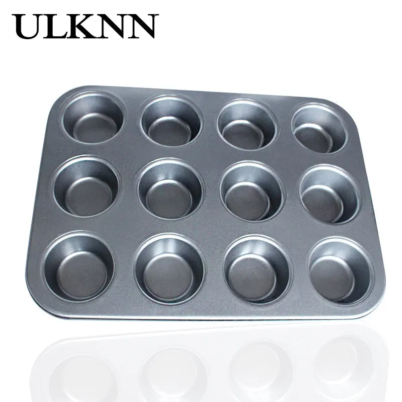 

ULKNN 12 cups Cake Pan Making Dessert Delicacies Carbon Steel Non Stick Domestic Kitchen Environmental Protection Cake Mold