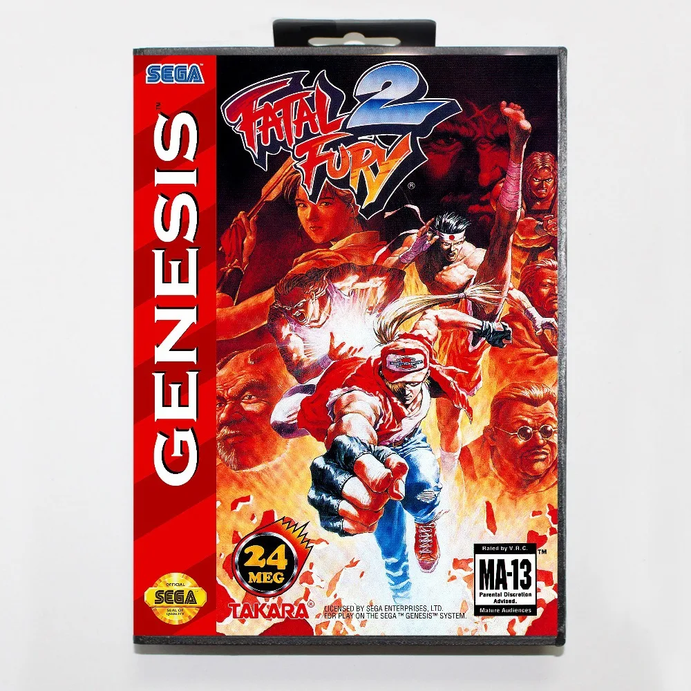 

16 bit Sega MD game Cartridge with Retail box - Fatal Fury 2 II game card for Megadrive Genesis system