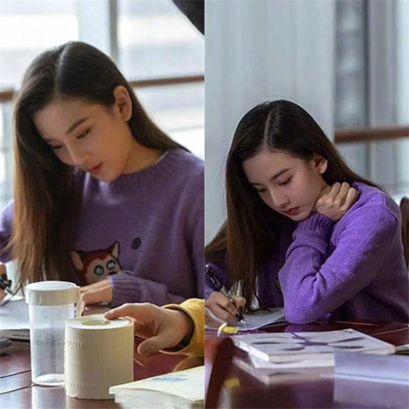 Song Zuer Star's New Purple Cartoon Cat Long Sleeve Sweater with Loose Round Neck and Bottom Knitted Sweater Women 2019 Song Zuer Star's New Purple Cartoon Cat Long Sleeve Sweater with Loose Round Neck and Bottom Knitted Sweater Women 2019