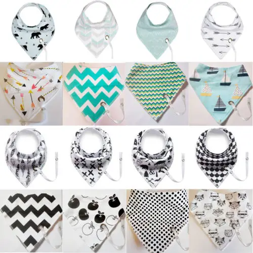 

Cute Baby Infant Bibs Newborn Feeding Nursing Bandana Burp Cloths Baby Scarf Patterns with a teat cord