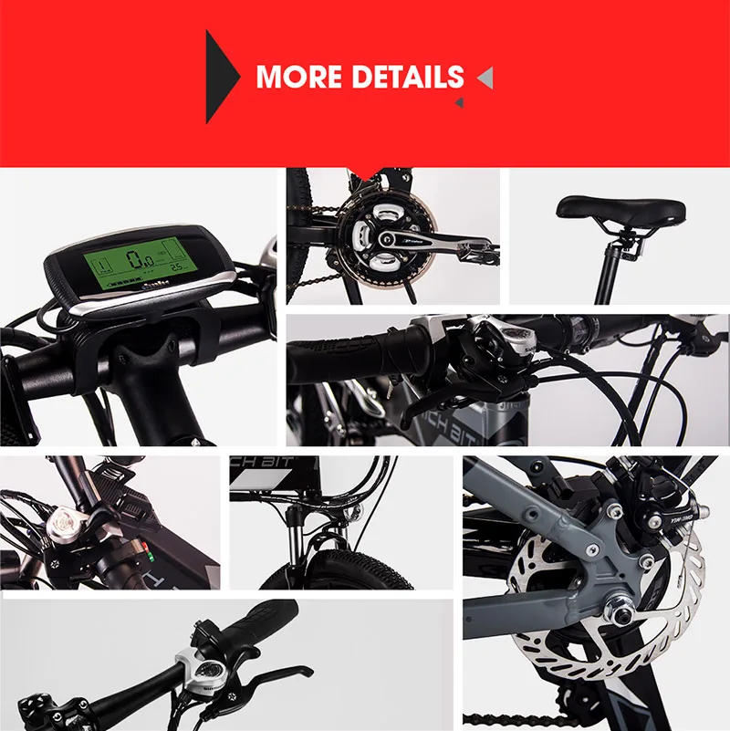 Perfect RichBit RT-860 36V*250W 12.8Ah Mountain Hybrid Electric Bicycle Cycling Watertight Frame Inside Li-on Battery Folding ebike 17