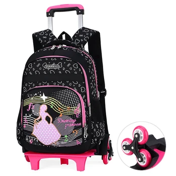 

ZIRANYU GRADE 2-6 Kids Trolley Schoolbag Luggage Book Bags boys girls Backpack Latest Removable Children School Bags 2/6 Wheels