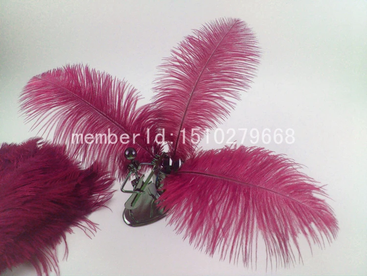 100Pcs 10 12'' (25 30cm) Burgundy Ostrich Feathers Wedding Decoration