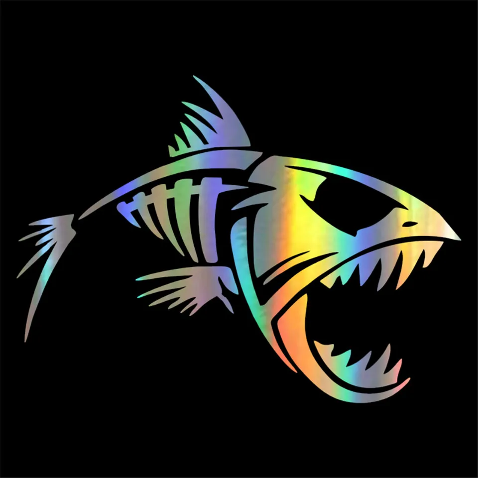 12.79.4CM Skeleton Fish Funny Car Styling Window Glass Decorative Accessories Car Stickers (4)