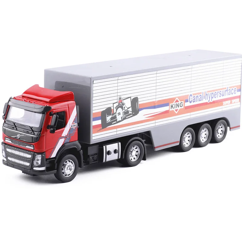 

High simulation 1:32 scale alloy Container semi, engineering car, Volvo truck, original packaging gift box