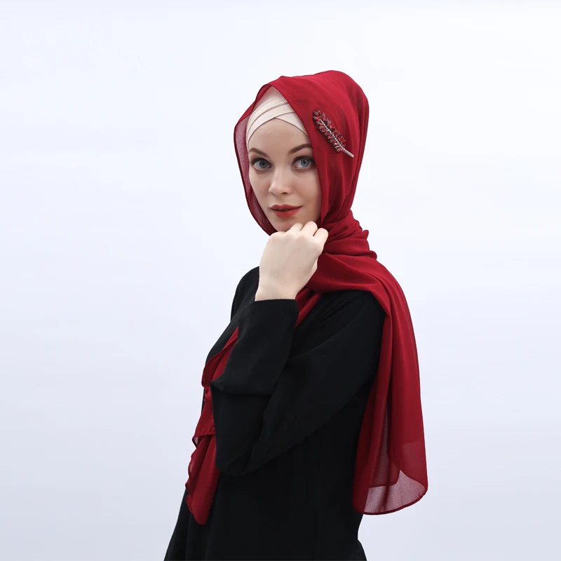 Женский головной платок шифоновая абайя Hijab мусульманский тюрбан Hijabs Абая для