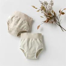 Новое детское нижнее белье в полоску, детское цветное хлопковое нижнее белье с треугольными чашечками, детские трусы с высокой талией, шорты для живота