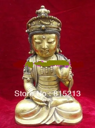 

Bi00460 14-дюймовые китайские статуи Будды из позолоченной бронзы TangSeng