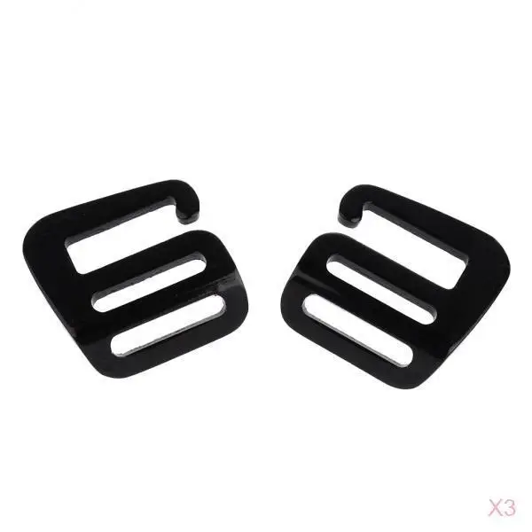 6 Pieces Aluminum G Hook Crochet Strap Band Loop Webbing Buckle Belt 25mm/1 inch Backpack Outdoor Accessories Black