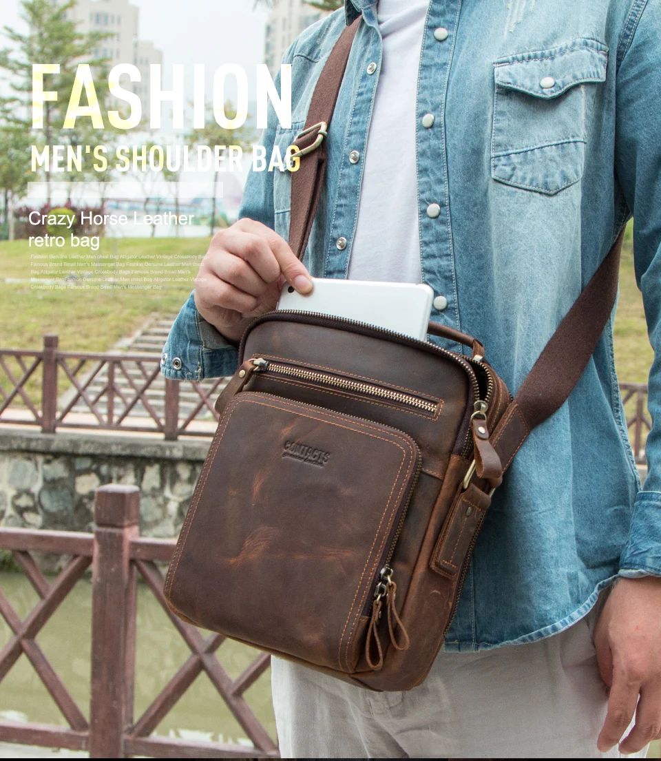 Color : Brown, Size : 227.525.5 KVKY Mens Causal Leather Shoulder Bag Vintage Crazy Horse Leather Mens Bag Commuter Bag Color : Brown, Size : 227.525.5 KVKY Mens Causal Leather Shoulder Bag Vintage Crazy Horse Leather Mens Bag Commuter Bag