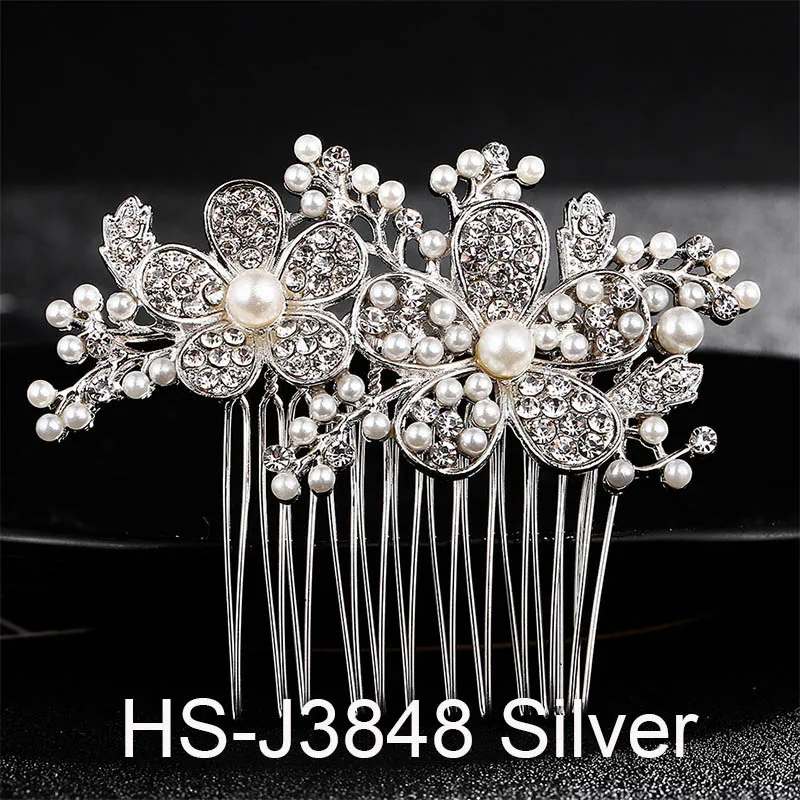 Miallo, различные стили, свадебные расчески для волос, аксессуары для волос, австрийские кристаллы, украшение для головы, женские заколки для волос - Окраска металла: HS-J3848 Silver