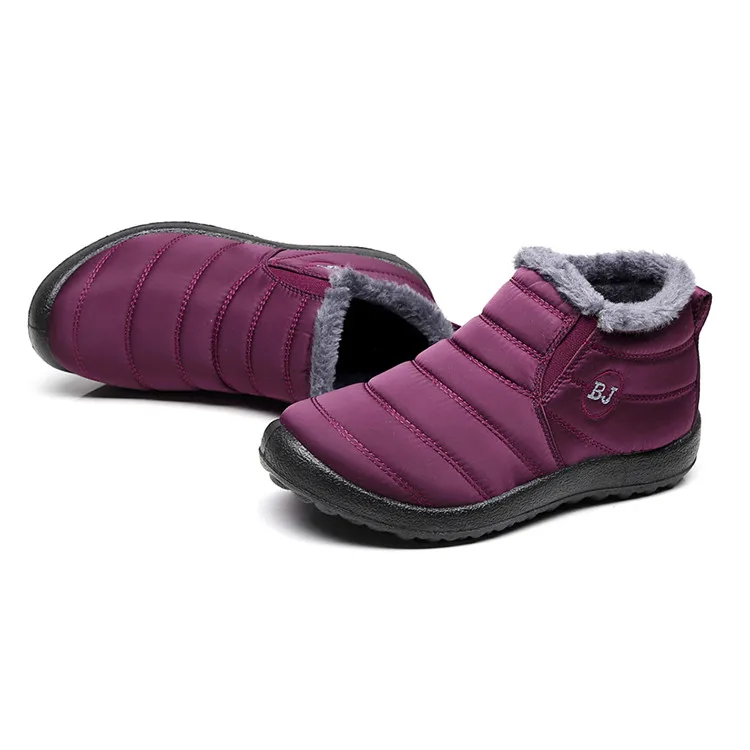 Модная мужская зимняя обувь; однотонные зимние ботинки; теплые водонепроницаемые лыжные ботинки с плюшевой подкладкой на нескользящей подошве; Размеры 35-46