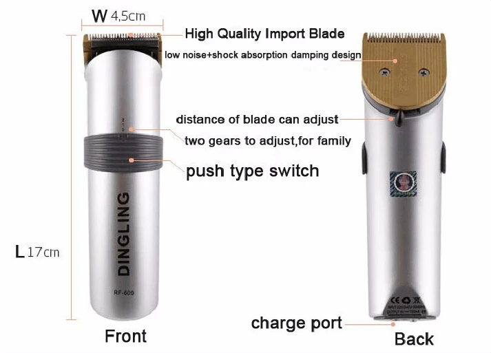 DEARLIN Dingling RF609 перезаряжаемый триммер для волос, машинка для стрижки, профессиональная машинка с зарядной подставкой, 8 часов, время зарядки 220 В, 50 Гц