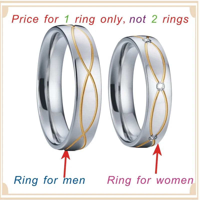 Vintage fine jewelry Wedding Band Couple Rings for men and women Bridal Love finger ring Pair Set Alliance anel (2)