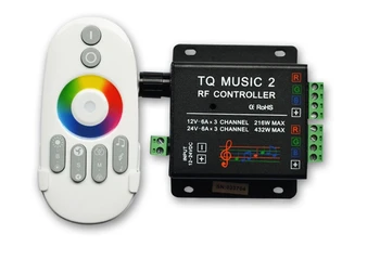 

[Seven Neon]Music LED RGB Controller DC12-24V Intelligent Sonic Sensitivity LED Backlight Control+RF Touch Remote Controller