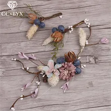 CC Украшения Ободок тиара 3 шт. Набор Свадебные украшения палочка для Волос Романтический цветок ручной работы для женщин Свадебные аксессуары для волос 8894