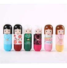 New fruit nature organic lip balm lipstick Cute Cartoon Lip balm kimono doll fruit lip balm nourishing moisturizing repair