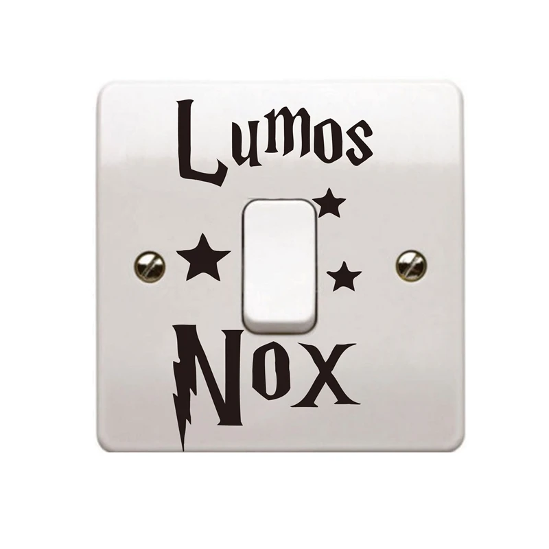 

Harry Potter Vinyl Wall Sticker Lumos Nox Light Switch Decals Sticker Home Switch Creative Decor of 3pcs per set