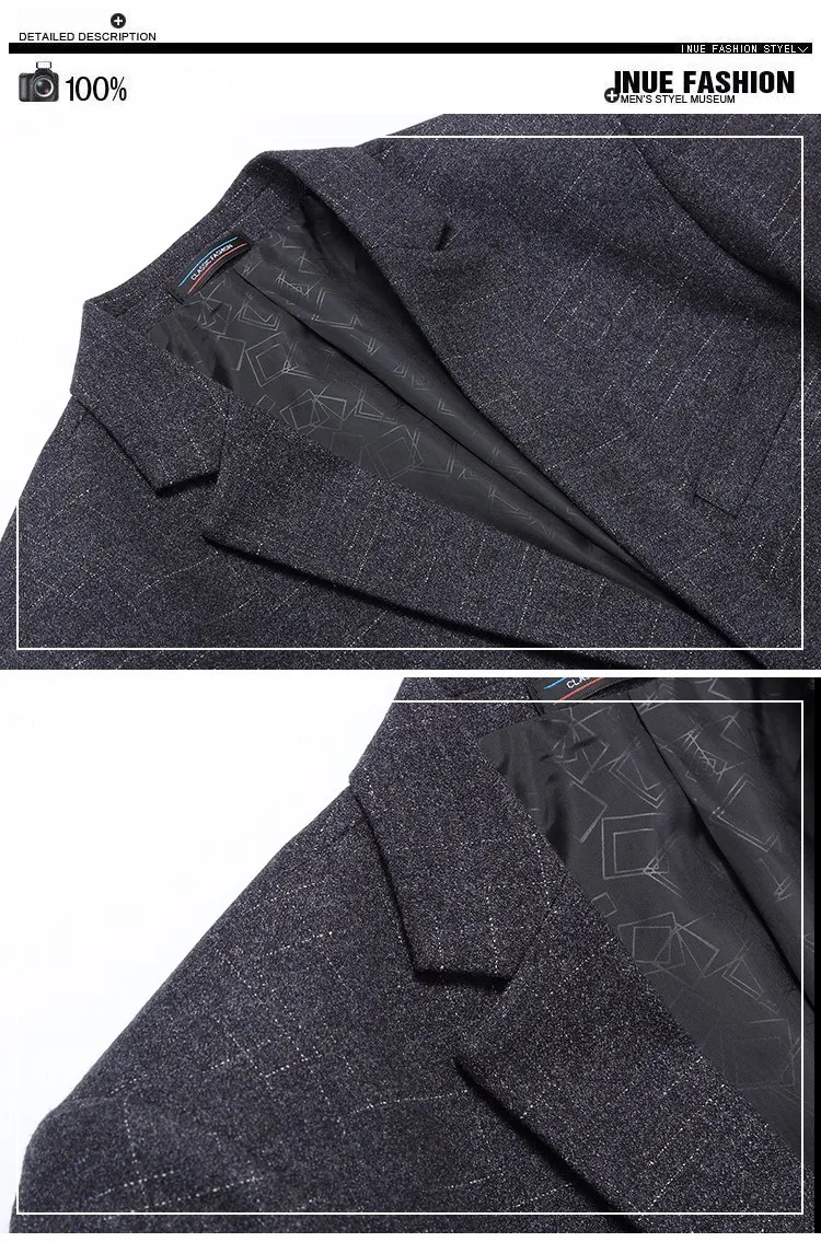Качественный Весенний Блейзер Мужской Модный повседневный приталенный пиджак с двумя пуговицами мужской деловой блейзер с длинным рукавом размера плюс