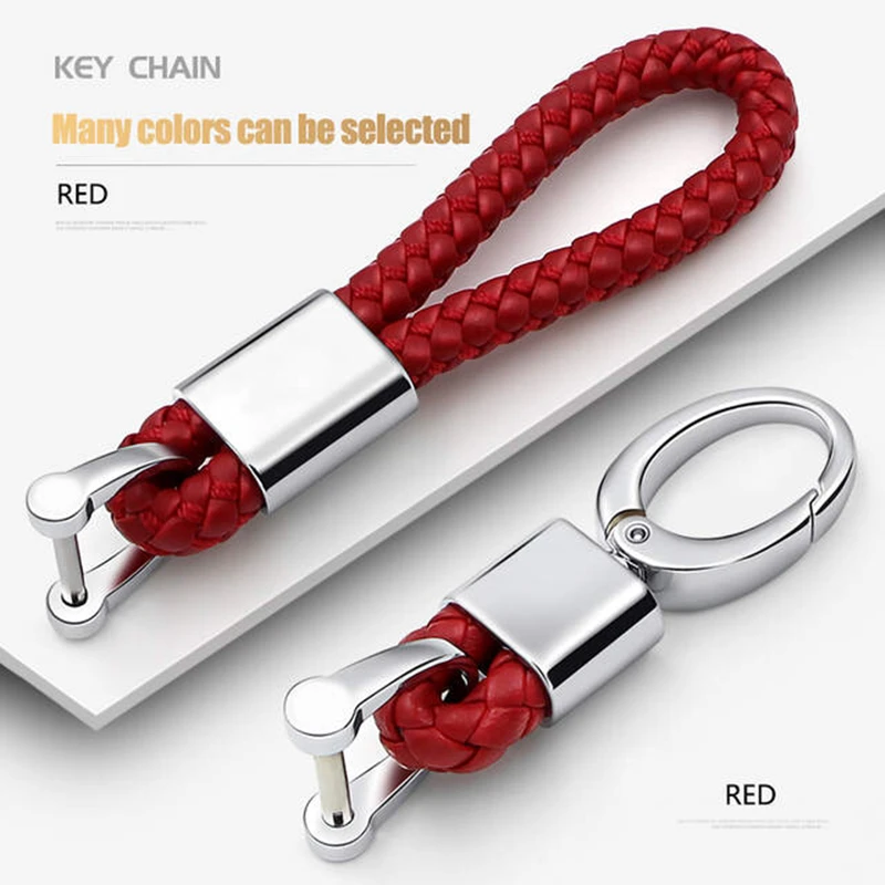 

Leather + Alloy Car Key Ring Keychain Holder Room Keyring Moto Key Chain For BMW Mini Cooper VW Passat Golf Ford Honda SEAT Kia