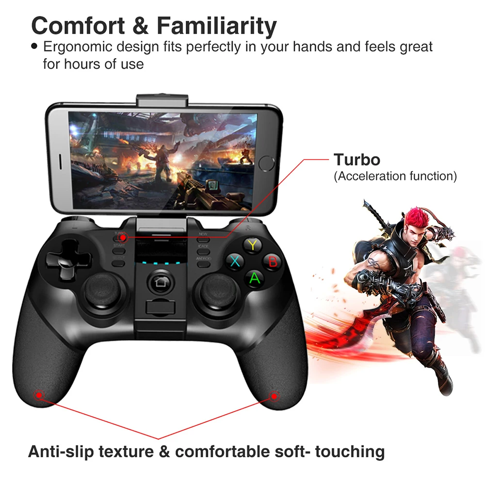 

Ipega 9076 Bluetooth Wireless Gamepad 2.4G Wireless Receiver For Android ios Game Pad Controller PS3 Playstation 3 Smartphone