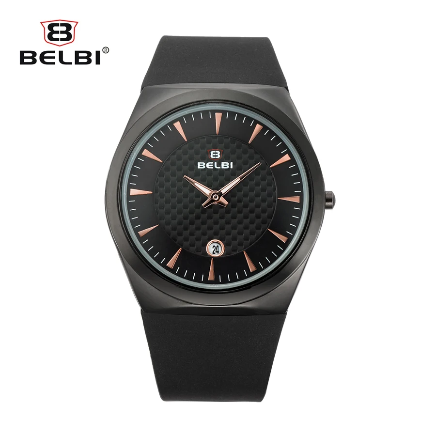 

Belbi Fashion Sport Men Watch Top Brand Luxury PU Leather Quartz Watches Male Army Calendar Waterproof Wristwatch Analog Relojes