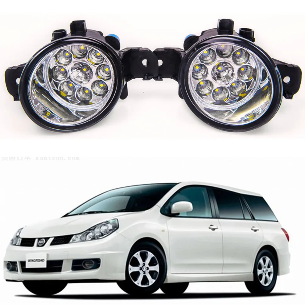 For NISSAN Wingroad 2002-2008 Car styling High brightness LED fog lights DRL lights 1SET car styling halogen fog lights fog lamps for nissan wingroad 2002 12v 1set