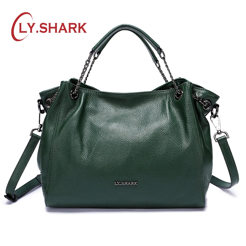 Feminina de Couro Bolsas de Marcas Bolsas de Couro Bolsas de Luxo Bolsas de Designer Bolsas para as Mulheres Tubarão Bolsa Legítimo Grande Bolsas Femininas Famosas 2020 Genuíno Feminina Mulheres Corrente Ombro Ly.