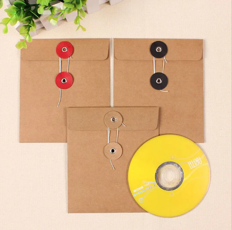 13*15cm Kraft Paper CD Sleeve DVD Discs Packaging CD Case Cover Holder Party CD Packing Bag Box