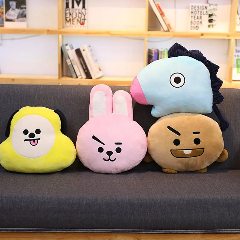 

30cm*40cm Bangtan Boys BTS bt21 Plush Pillow TATA VAN COOKY CHIMMY SHOOKY KOYA RJ MANG Sofa Cushion Kids Girls Toys